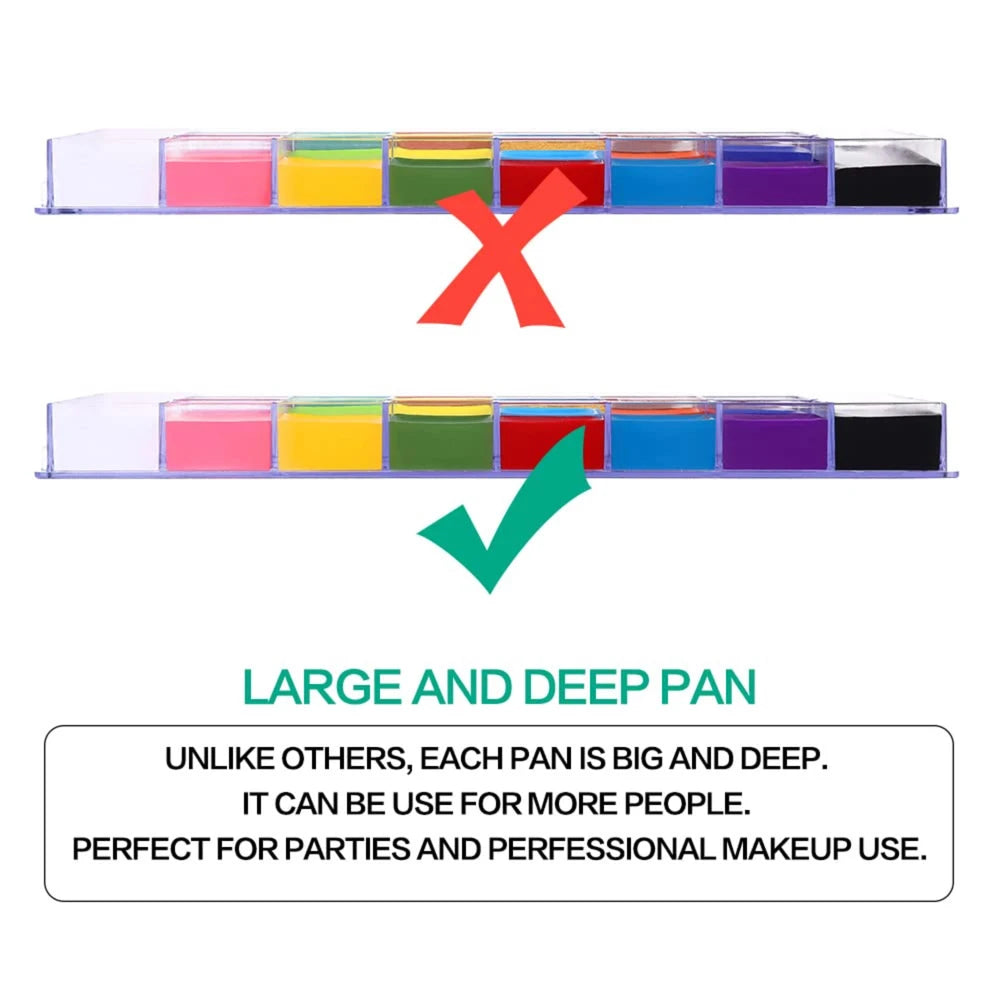 Large and deep face paint pan comparison